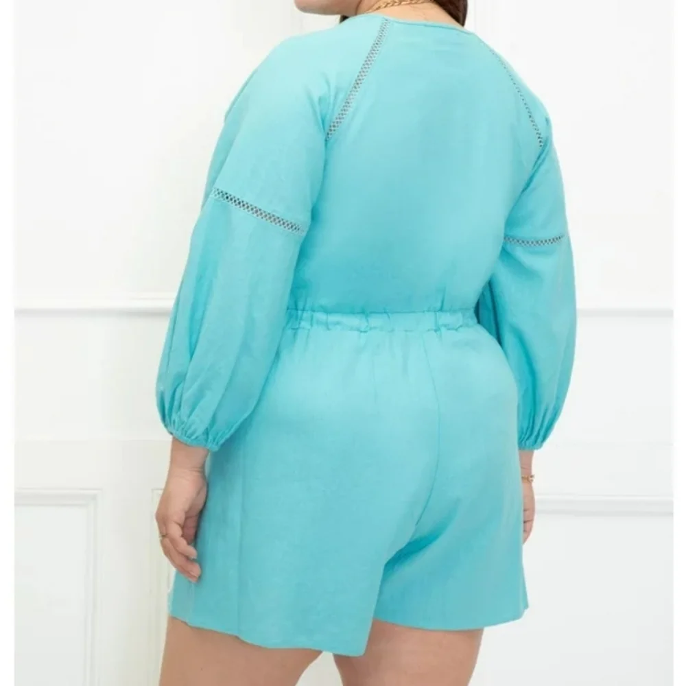 Eloquii Elements women's romper blue jumpsuit NWT size 18